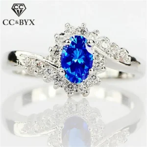 CC Rings For Women Bijouterie Trendy Jewelry Multicolor Oval Stone Cubic Zirconia Ringen Bridal Wedding Engagement Bijoux CC1391