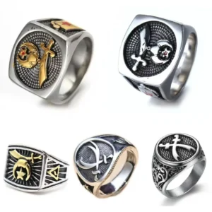 Vintage Turkey Style Crescent Rings for Men Hand-carved Arabian Saber Star Moon Patterns Stainless Steel Ethnic Jewelry Gifts