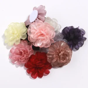 90 PCS/lot, 5CM Burned Organza Gauze Flower For DIY Wedding Dress Clothing Shoes Hats Decoration Hair Accessories Fabric Flowers