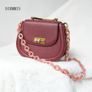 DIY New Fashion Woman Handbag Accessory Chain Beige Pink White Green Resin Amber Luxury Strap Women Clutch Shoulder Purse Chain